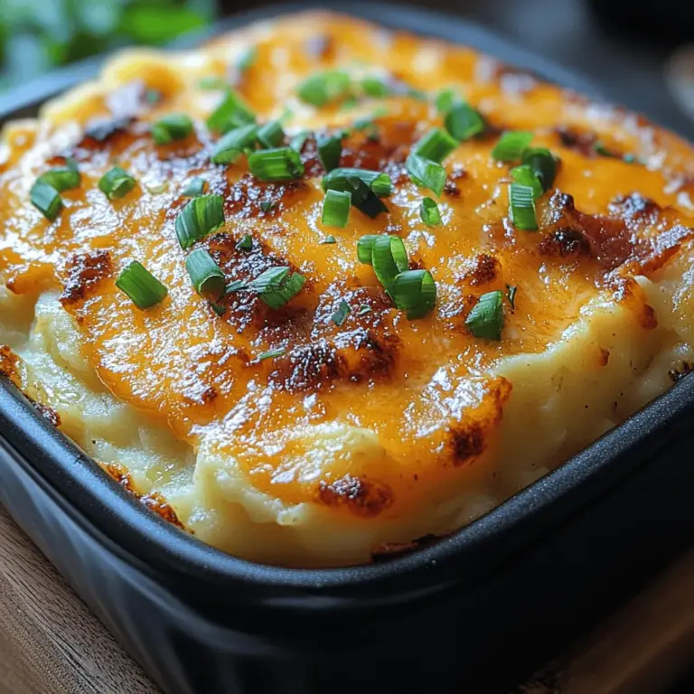 In the realm of comfort food, few dishes can rival the hearty, indulgent nature of Cheddar Bacon Bliss Mashed Potato Casserole. This rich and creamy casserole combines the classic flavors of mashed potatoes with the irresistible crunch of bacon and the sharpness of cheddar cheese, creating a dish that is sure to become a family favorite. The fusion of comforting textures and robust flavors makes this casserole not just a meal, but an experience that warms the heart and satisfies the palate.