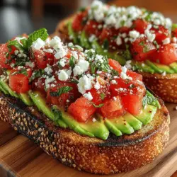 In recent years, avocado toast has transformed from a simple breakfast option into a culinary phenomenon. This dish has graced the menus of trendy cafés and home kitchens alike, becoming a symbol of health-conscious eating. Its creamy, rich flavor combined with the ability to pair seamlessly with a myriad of toppings has made avocado toast a beloved staple for many. However, as food enthusiasts continue to explore innovative flavor combinations, the classic avocado toast is getting an exciting makeover. Enter the Watermelon Avocado Toast Delight—a refreshing twist that marries the creamy texture of ripe avocados with the juicy sweetness of watermelon. This unique combination not only tantalizes the taste buds but also offers a nutritious option perfect for any meal.