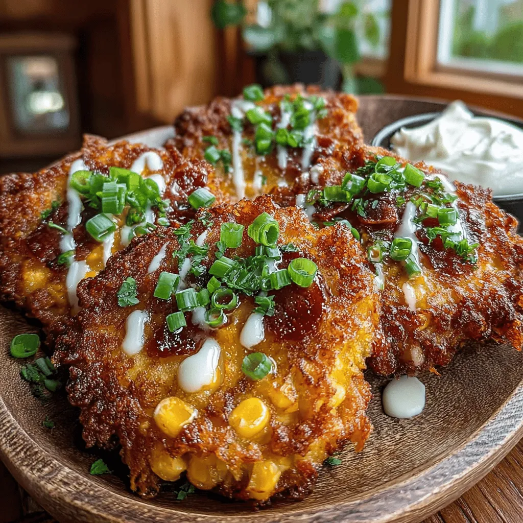 Sweet Corn and Bacon Fritter Cakes are a delightful culinary creation that perfectly combines the natural sweetness of corn with the savory, smoky essence of bacon. These fritter cakes not only deliver a burst of flavor in every bite, but they also embody the essence of comfort food, making them an ideal choice for breakfast, brunch, or as a satisfying snack. With their crispy exterior and tender inside, they are sure to please both family and friends alike, making them a staple for casual meals or festive gatherings.