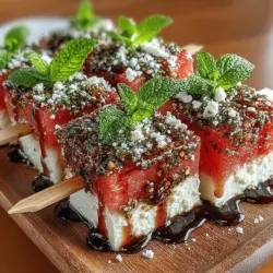 As the summer months approach, finding the right recipes for gatherings becomes essential. Enter the Refreshing Watermelon Mint Feta Skewers—a vibrant and light appetizer that is sure to impress your guests while keeping you cool in the heat. This dish is not just a feast for the eyes; it combines the sweetness of ripe watermelon, the creaminess of feta cheese, and the aromatic freshness of mint, creating a harmonious balance of flavors that tantalizes the taste buds.