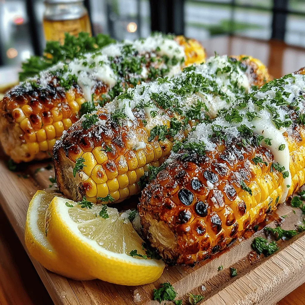 Grilled Corn with Garlic Parmesan Butter is a culinary masterpiece that perfectly embodies the essence of summer. This dish not only elevates the humble ear of corn but also transforms it into a sumptuous treat that can steal the spotlight at any barbecue or outdoor gathering. Imagine biting into tender, juicy kernels coated in a rich, creamy garlic butter, finished with a sprinkle of nutty Parmesan cheese—the combination is simply irresistible.