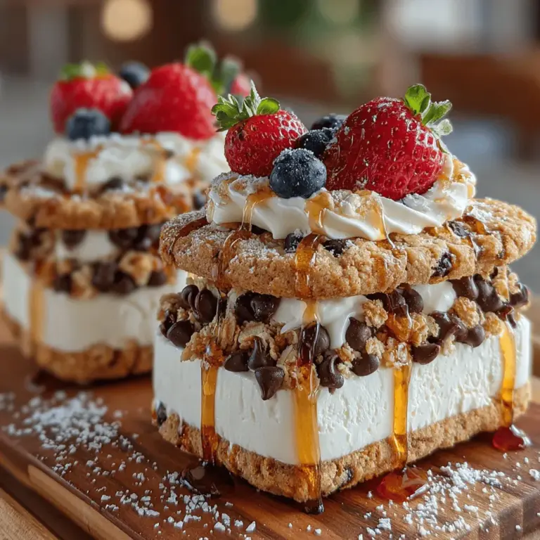 As the temperatures rise and the sun shines brighter, the craving for a refreshing treat becomes almost irresistible. Enter Frozen Yogurt Honey Granola Sandwiches—a delightful fusion of creamy Greek yogurt, natural honey, and crunchy granola, all nestled between your favorite cookies. This recipe is not just a feast for the eyes; it serves as a guilt-free indulgence that satisfies your sweet tooth while offering a healthier alternative to traditional ice cream sandwiches.