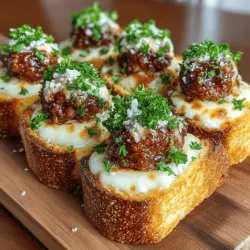 Mini Garlic Bread Meatball Melts are the perfect blend of comfort food and easy-to-make appetizers that are sure to please any crowd. This delightful dish combines juicy meatballs, garlicky toasted bread, and melty mozzarella, bringing together the rich flavors of Italian cuisine in a simple yet satisfying way. Whether you’re hosting a party, gearing up for game day, or simply looking for a cozy family dinner option, these melts provide an irresistible combination of taste and convenience. Not only are they delicious, but this recipe is also straightforward enough for novice cooks to impress their guests with little effort.