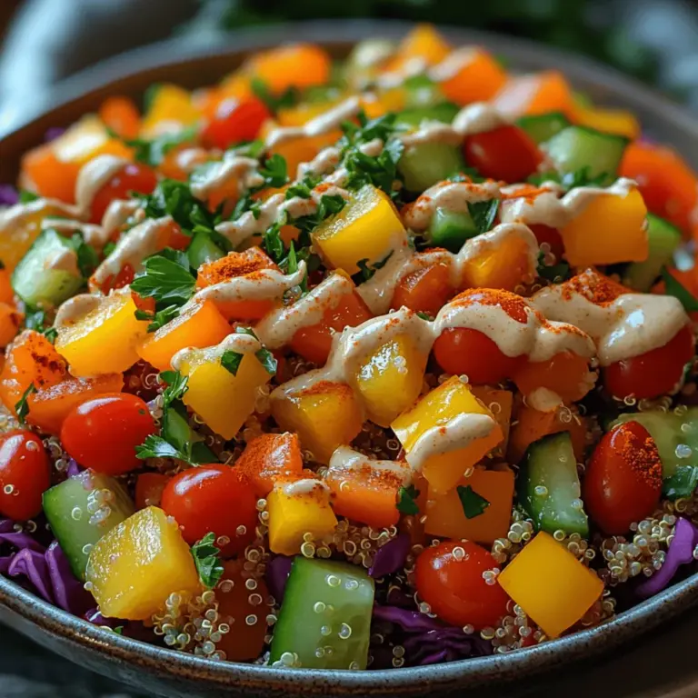 In recent years, colorful salads have taken center stage in the culinary world. Not only do they bring a feast for the eyes, but they also embody a celebration of fresh flavors and nutritious ingredients. The concept of a vibrant salad goes beyond mere aesthetics; it represents a harmonious blend of tastes and textures that can elevate any meal. Among the myriad of salad options available, the Vibrant Rainbow Quinoa Salad with Creamy Tahini Drizzle stands out as a perfect example of how to craft a dish that is as appealing to the palate as it is to the eye.