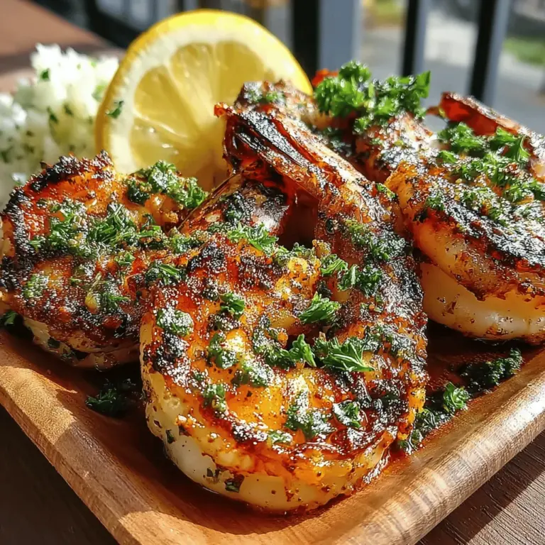 As the sun shines brightly and the days grow longer, the allure of outdoor cooking becomes irresistible, making it the perfect time to indulge in Garlic Bliss Grilled Shrimp Skewers. This dish not only embodies the essence of summer but also serves as an ideal appetizer or main course for gatherings with friends and family. The combination of succulent shrimp, aromatic garlic, and a medley of spices results in a flavor explosion that seafood lovers will adore.