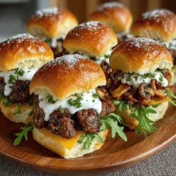 In the realm of modern dining, sliders have emerged as a culinary sensation that captivates both casual eaters and gourmet enthusiasts alike. Their bite-sized nature makes them an ideal choice for a variety of occasions, from lively game days to sophisticated dinner parties. The appeal of sliders lies not only in their size but also in their versatility; they can be dressed up or down to suit any gathering. Among the delightful options available, savory mini mushroom Swiss burger sliders stand out as a delicious twist on the classic burger. This recipe promises to deliver a burst of flavor and a satisfying bite, making them a must-try for anyone looking to elevate their slider game.