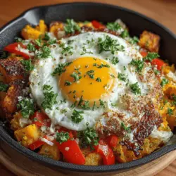 Start your day on a flavorful note with the Maple Sweet Potato Breakfast Hash, a dish that seamlessly marries health and taste. This breakfast hash is not just a meal; it's a celebration of wholesome ingredients that nourish the body and tantalize the palate. At the heart of this dish are sweet potatoes, which provide a naturally sweet and earthy base, perfectly complemented by the vibrant crunch of bell peppers and the aromatic depth of onions. A drizzle of pure maple syrup elevates the dish, adding a touch of sweetness that harmonizes with the savory elements.