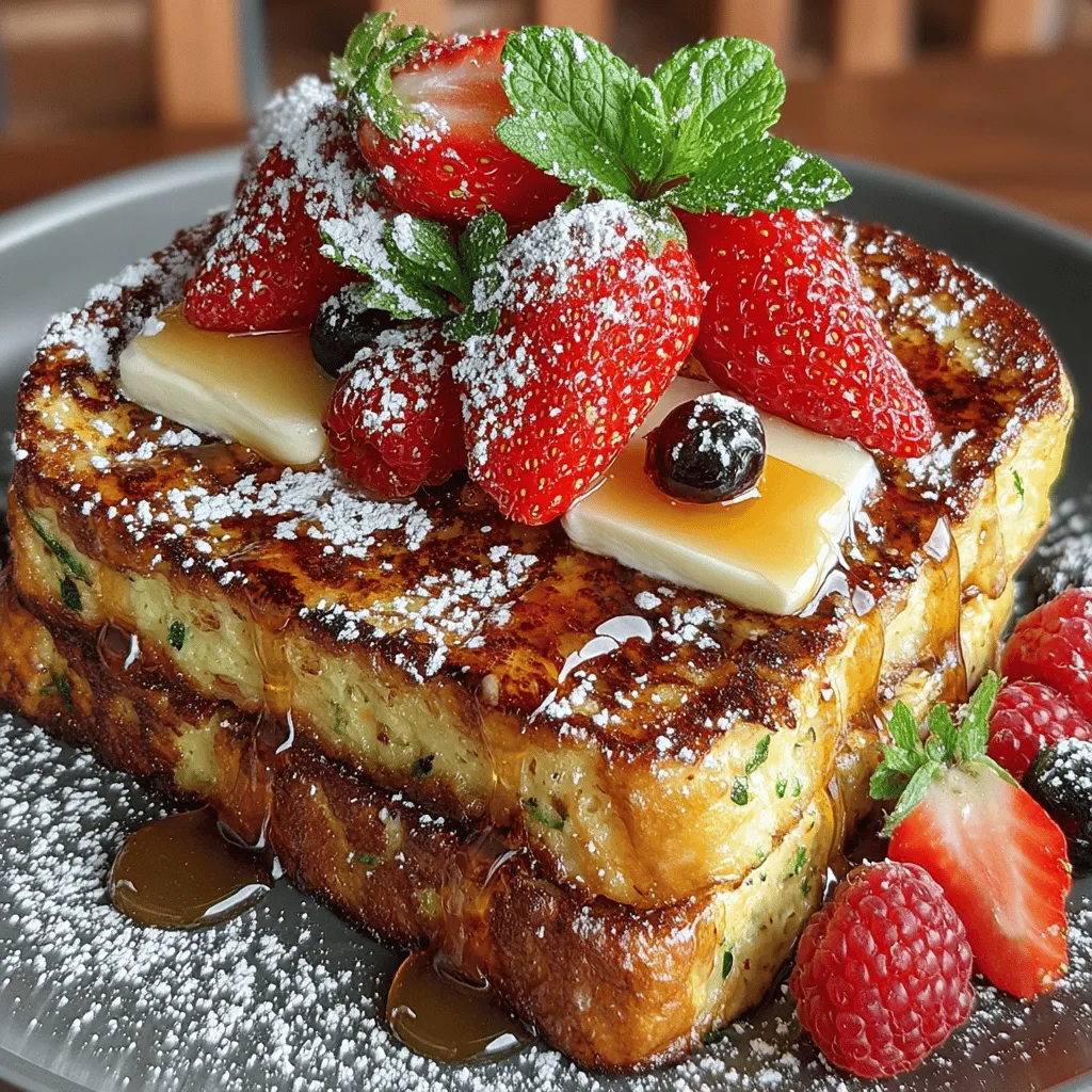 French toast has long been a beloved breakfast staple, cherished for its comforting, custardy texture and versatility. Traditionally made with sliced bread soaked in a mixture of eggs and milk, this classic dish has inspired numerous adaptations over the years, each bringing unique flavors and ingredients to the table. One of the most delightful variations is Zucchini Bread French Toast. This innovative twist not only elevates the traditional recipe but also introduces a healthy component that makes breakfast both delicious and nutritious.