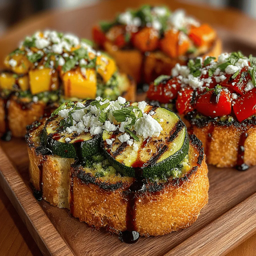 When it comes to appetizers that are not only visually appealing but also bursting with flavor, Colorful Mini Grilled Veggie Bruschetta Toasts stand out as a delightful choice. This dish offers a vibrant medley of fresh vegetables, perfectly grilled to enhance their natural flavors, all served atop crispy, toasted baguette slices. Whether you're preparing for a festive gathering, a casual get-together, or simply looking for a healthy snack, these bruschetta toasts are sure to impress your guests and tantalize their taste buds.