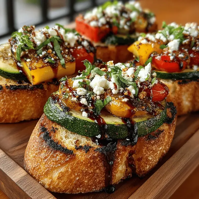 When it comes to appetizers that are not only visually appealing but also bursting with flavor, Colorful Mini Grilled Veggie Bruschetta Toasts stand out as a delightful choice. This dish offers a vibrant medley of fresh vegetables, perfectly grilled to enhance their natural flavors, all served atop crispy, toasted baguette slices. Whether you're preparing for a festive gathering, a casual get-together, or simply looking for a healthy snack, these bruschetta toasts are sure to impress your guests and tantalize their taste buds.