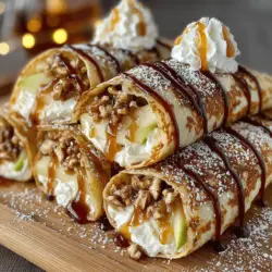 The Sweet Apple Butter Wraps are a delightful culinary creation that perfectly blends the warm, comforting flavors of fall with the convenience of a quick meal or snack. Whether you’re looking for a satisfying breakfast, an afternoon treat, or a light dessert, these wraps deliver on all fronts. They are not only delicious but also incredibly versatile, allowing you to enjoy them at any time of the day. The combination of sweet apple butter and creamy filling makes for a delightful experience that is sure to please both kids and adults alike.