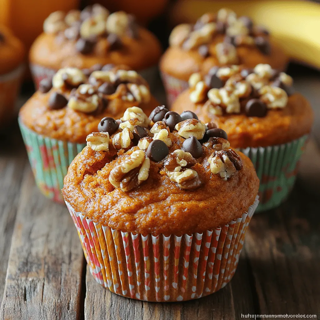 Pumpkin and bananas are two ingredients that stand out not just for their flavor but also for their nutritional benefits. Pumpkin, a quintessential autumn ingredient, is rich in vitamins such as A, C, and E, along with a wealth of antioxidants. It also boasts a high fiber content, which can aid digestion and promote a sense of fullness—making it an ideal ingredient for wholesome baking. On the other hand, ripe bananas add natural sweetness, reducing the need for added sugars while providing potassium and vitamin B6. The combination of these two ingredients creates a moist, flavorful muffin that is sure to delight the palate.