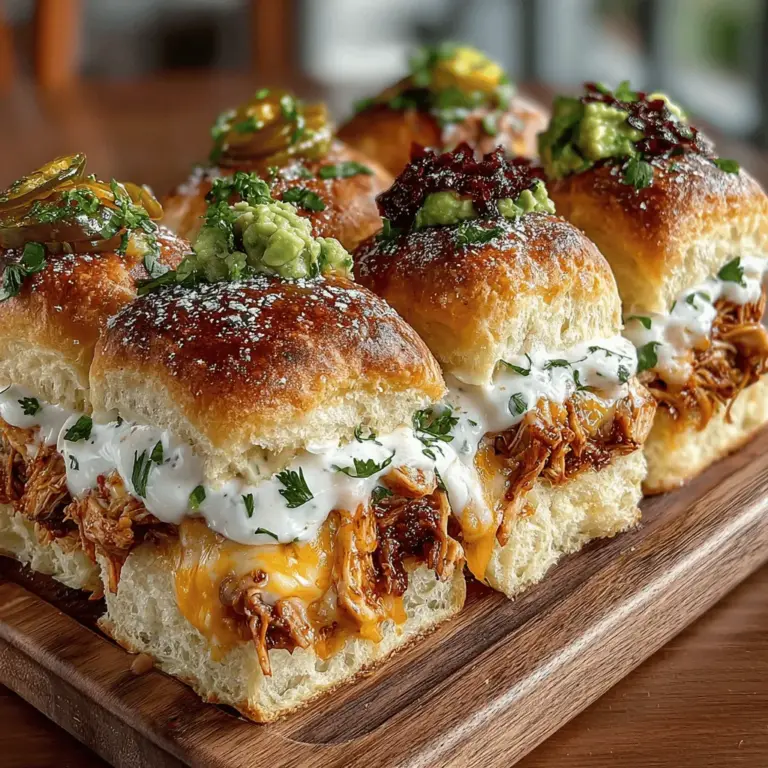 In the vast realm of comfort food, few dishes can rival the indulgent allure of Cheesy Chicken Delight Sliders. These delightful mini sandwiches are a symphony of flavors and textures, marrying the fluffy goodness of homemade biscuits with a savory and rich chicken filling. Easily prepared for a variety of occasions—whether it’s a lively game day, a festive gathering, or a cozy family dinner—these sliders are not only straightforward to make but are guaranteed to be a hit among guests.