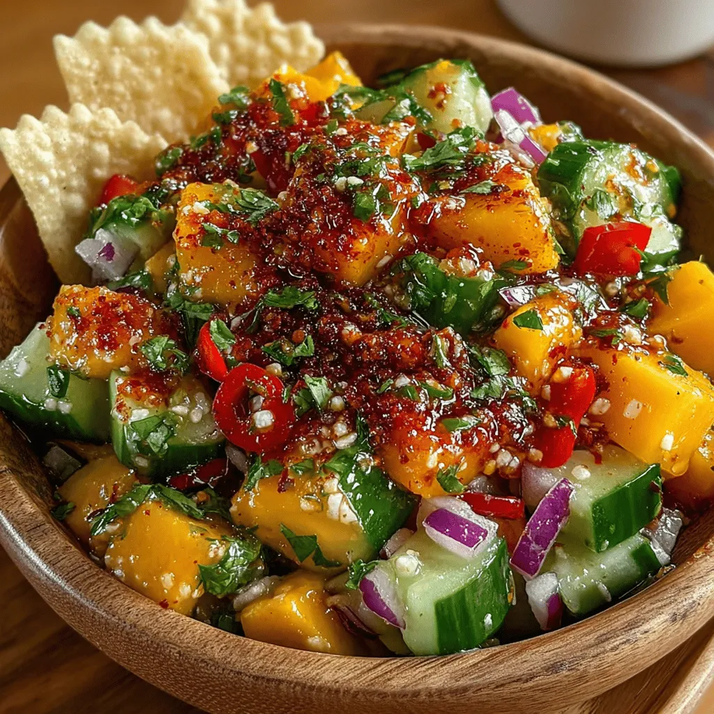 Fresh salads are a delightful addition to any meal, bringing vibrancy, texture, and flavor to the table. They are not only a feast for the eyes but also a nutritious way to incorporate a variety of ingredients into your diet. Among the myriad of salad options available, the Mango Cucumber Chili Salad stands out as a particularly vibrant and flavorful choice. This salad combines the luscious sweetness of ripe mangoes, the refreshing crunch of cucumbers, and a spicy kick from chilies, creating a harmonious blend that excites the palate.