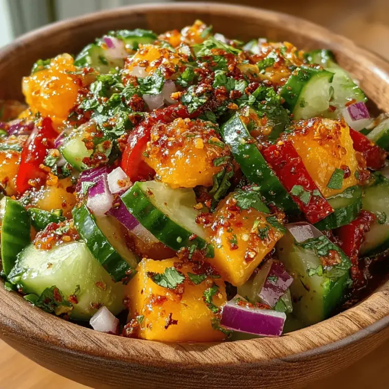 Fresh salads are a delightful addition to any meal, bringing vibrancy, texture, and flavor to the table. They are not only a feast for the eyes but also a nutritious way to incorporate a variety of ingredients into your diet. Among the myriad of salad options available, the Mango Cucumber Chili Salad stands out as a particularly vibrant and flavorful choice. This salad combines the luscious sweetness of ripe mangoes, the refreshing crunch of cucumbers, and a spicy kick from chilies, creating a harmonious blend that excites the palate.