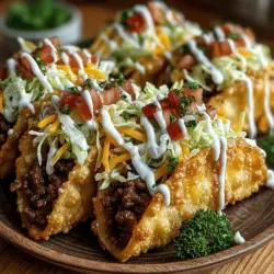 When it comes to inventive appetizers that tantalize the taste buds, Mini Cheeseburger Wonton Tacos stand out as an exciting fusion of flavors and textures. This delightful recipe brings together the beloved elements of a classic cheeseburger and the playful format of a taco, all wrapped up in crispy wonton wrappers. Imagine biting into a perfectly seasoned ground beef filling, topped with melty cheese and fresh toppings, all encased in a crunchy shell. It’s a dish that promises to be a crowd-pleaser at any gathering.