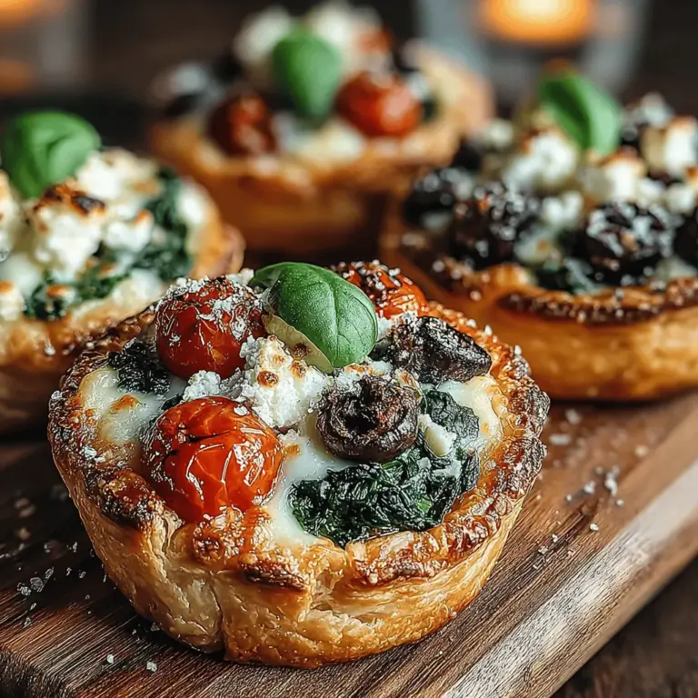 Dive into the vibrant flavors of the Mediterranean with our recipe for Mini Veggie Melt Cups. These delectable bites are a celebration of fresh ingredients, combining savory cheeses and crisp vegetables enveloped in a flaky puff pastry. Whether you're hosting a gathering, planning a casual get-together, or simply looking for a delightful snack, these mini cups promise to elevate your culinary experience. Their eye-catching presentation and mouthwatering taste make them suitable for any occasion, from elegant dinners to relaxed family meals.