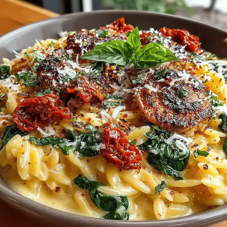 Once the orzo has reached that perfect al dente texture, it’s time to elevate the dish with the star ingredients: sun-dried tomatoes and fresh spinach. Begin by draining the sun-dried tomatoes if they are packed in oil. If they are dry, soak them in hot water for about 10 minutes to rehydrate them. Chop them into bite-sized pieces to ensure they blend seamlessly with the orzo.