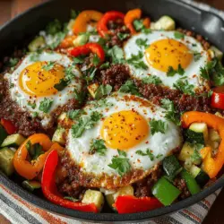 Welcome to the vibrant and flavorful realm of Spicy Zucchini Chorizo Hash, a dish that expertly marries the savory richness of chorizo with the light, fresh taste of zucchini. This recipe is an ideal choice for breakfast, brunch, or even a satisfying dinner, providing a delightful balance of flavors and textures. Whether you are seeking a quick weekday meal or a more elaborate weekend brunch option, this hash is sure to impress. With a limited number of ingredients, you can whip up a hearty dish that is as nutritious as it is delicious, making it a staple for any home cook.