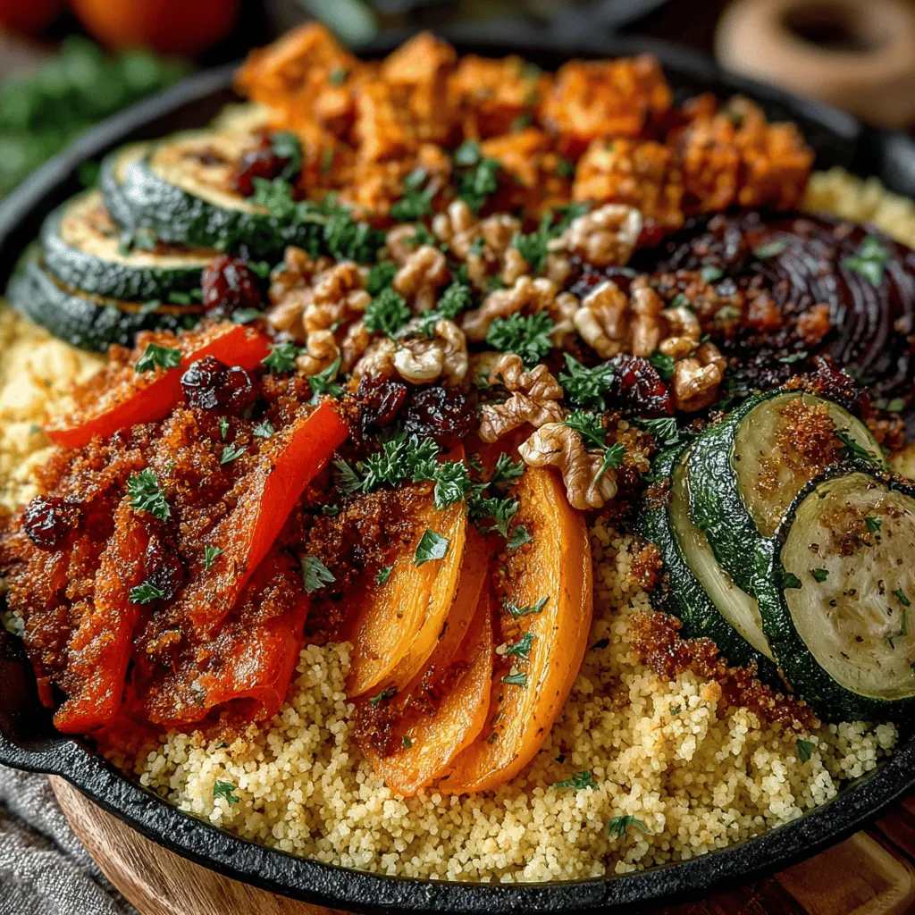 Maple Roasted Vegetable Couscous is a vibrant, nutrient-packed dish that beautifully balances sweet and savory flavors while offering a delightful array of textures. This recipe is perfect for anyone seeking a wholesome meal that is both satisfying and visually appealing. The combination of roasted vegetables, nutty couscous, and a hint of maple syrup creates a symphony of tastes that will leave your taste buds dancing with joy.