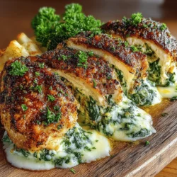Spinach & Artichoke Stuffed Chicken is a delightful and innovative take on traditional stuffed chicken recipes. This dish combines the creamy, savory flavors of spinach and artichokes with tender, juicy chicken breasts, creating a meal that is not only visually appealing but also rich in taste and nutrition. Whether you're looking to impress guests at a dinner party or simply want to treat your family to a delicious weeknight meal, this recipe is sure to satisfy. In this article, we will delve into the essential ingredients that make this dish so special, as well as the step-by-step preparation process that will guide you to culinary success.