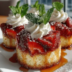 Strawberry shortcake is a beloved classic dessert that has graced tables for generations. Its combination of sweet, juicy strawberries, light cake, and fluffy whipped cream creates a harmonious blend of flavors and textures that is hard to resist. Originating from the traditional shortcake, which dates back to the 19th century, this dessert has evolved over the years into various forms, but the essence remains the same. The simplicity and freshness of its ingredients make it a perfect choice for any occasion, from summer picnics to elegant dinner parties.