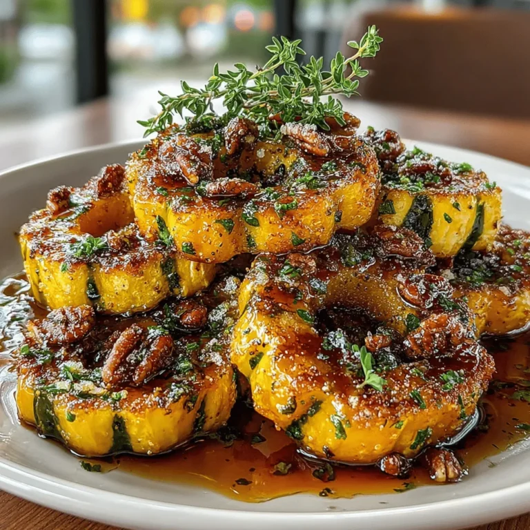 As the leaves turn vibrant shades of amber and gold, there’s an undeniable shift in the culinary landscape. This is the time of year when hearty, comforting dishes take center stage, and one standout recipe that perfectly encapsulates the essence of fall is Maple Roasted Delicata Squash Delight. This dish not only celebrates the sweet and nutty flavors of delicata squash but also highlights the rich, warm notes of pure maple syrup. With its beautiful presentation and enticing aroma, this recipe is sure to become a seasonal favorite.