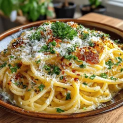 Spaghetti Aglio e Olio is a dish that beautifully encapsulates the essence of Italian cuisine through its simplicity and bold flavors. With its roots firmly planted in the vibrant streets of Naples, this dish is a testament to how a few quality ingredients can come together to create something truly extraordinary. The name itself, translating to "garlic and oil," hints at the straightforward yet refined nature of the recipe. Aglio e Olio is not just a meal; it is a culinary experience that reflects the heart of Italian cooking—emphasizing quality over quantity.