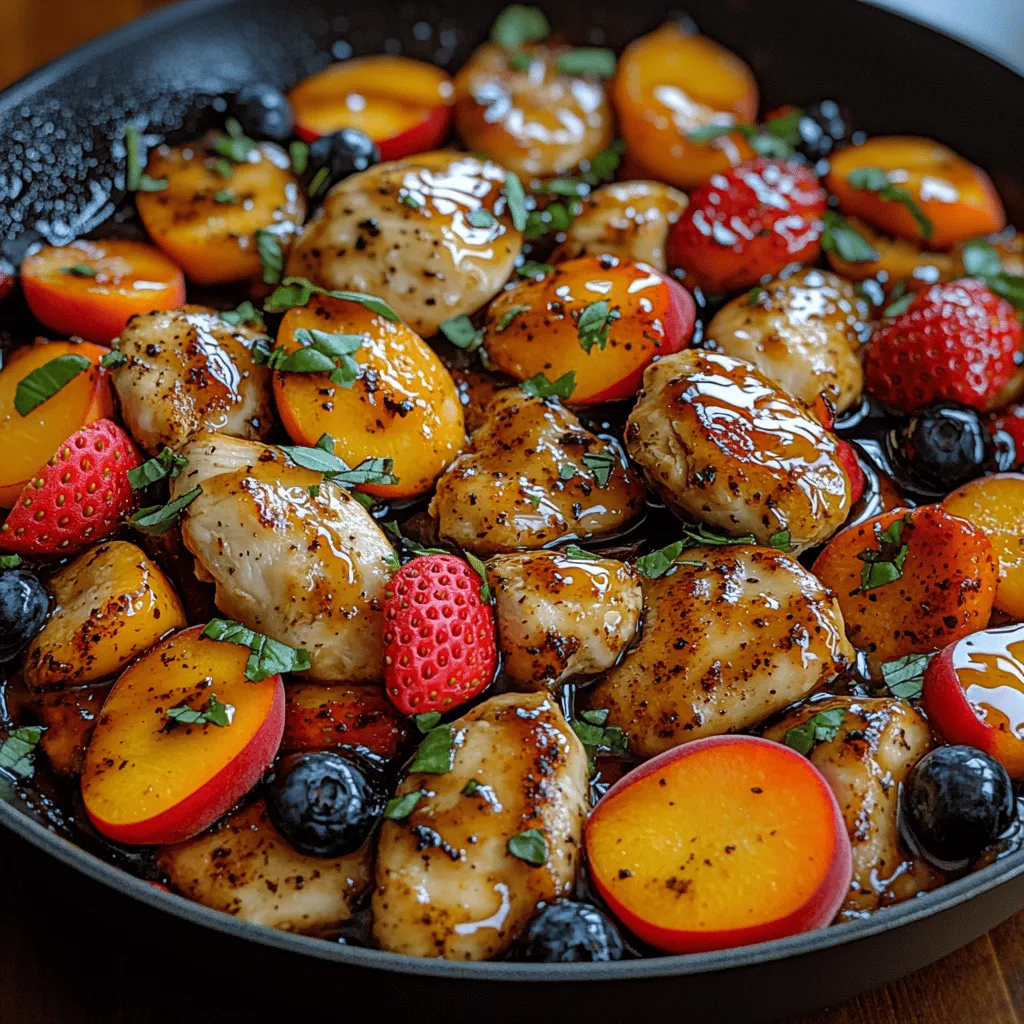 In the world of culinary arts, the fusion of savory and sweet flavors has gained immense popularity, offering a delightful twist to traditional dishes. This innovative approach not only tantalizes the taste buds but also brings an exciting dimension to home cooking. One such dish that embodies this vibrant blend is the Fruity Fiesta Chicken Skillet. This recipe is a celebration of flavors, combining tender chicken with the refreshing sweetness of fruits, creating a meal that is both satisfying and delightful.