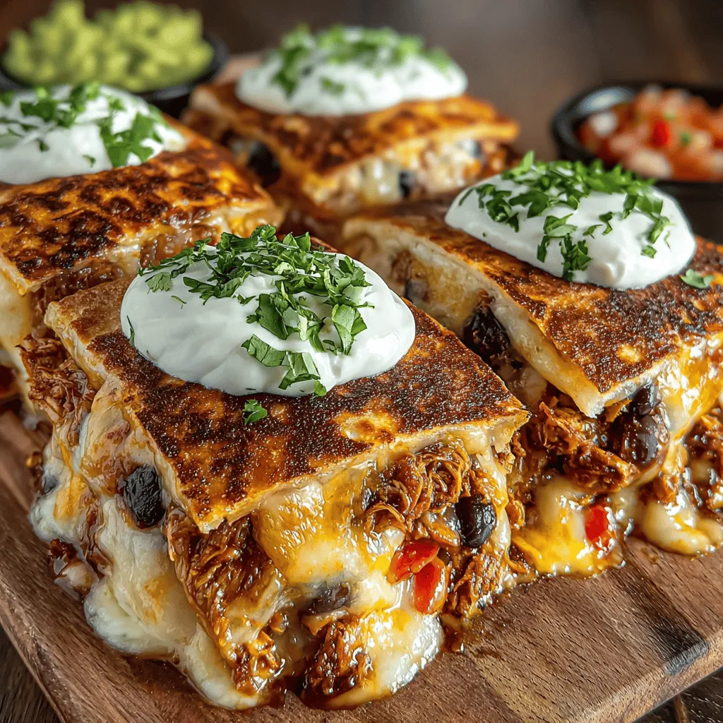Quesadillas are a beloved dish that can be enjoyed at any time of day. Their delightful blend of flavors and textures makes them a versatile choice for both busy weeknights and casual gatherings. In this recipe, we take the classic quesadilla to the next level by incorporating shredded chicken and black beans, creating a satisfying meal that is as nutritious as it is delicious. The combination of these ingredients not only enhances the taste but also packs a nutritional punch, making it a perfect option for health-conscious eaters. Get ready to indulge in a comforting yet exciting culinary experience that is sure to please everyone at the table.