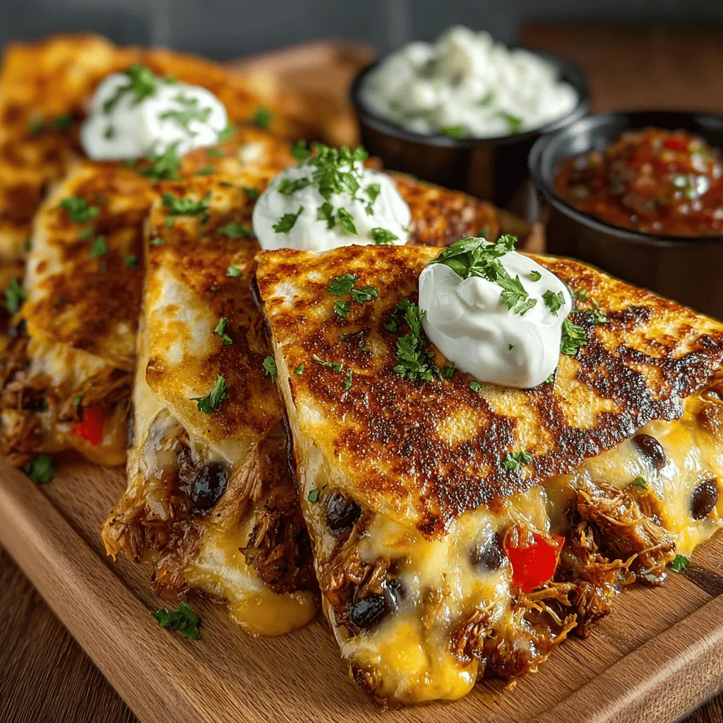 Quesadillas are a beloved dish that can be enjoyed at any time of day. Their delightful blend of flavors and textures makes them a versatile choice for both busy weeknights and casual gatherings. In this recipe, we take the classic quesadilla to the next level by incorporating shredded chicken and black beans, creating a satisfying meal that is as nutritious as it is delicious. The combination of these ingredients not only enhances the taste but also packs a nutritional punch, making it a perfect option for health-conscious eaters. Get ready to indulge in a comforting yet exciting culinary experience that is sure to please everyone at the table.