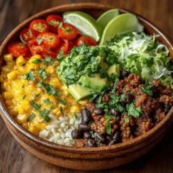 In today’s fast-paced world, the quest for nutritious and delicious meals that can be prepared quickly is more important than ever. The Turkey Fiesta Taco Bowls serve as a perfect culinary solution, combining lean ground turkey with vibrant vegetables and wholesome grains to create a dish that is both satisfying and full of flavor. This recipe not only caters to those looking for a wholesome meal but also offers a level of customization that makes it suitable for various dietary preferences and restrictions. Whether you're cooking for your family on a busy weeknight or hosting a casual gathering with friends, these taco bowls are guaranteed to impress and leave everyone coming back for seconds.