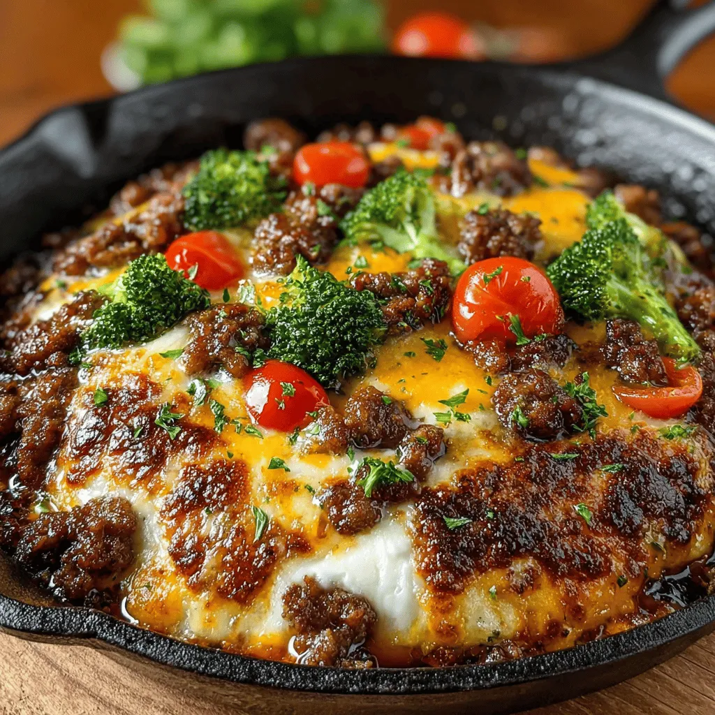 If you are searching for a delicious, hearty meal that the whole family will love, look no further than the Cheesy Beef & Veggie Delight Skillet. This one-pan wonder combines savory ground beef, a medley of colorful vegetables, and a rich, gooey layer of cheese, creating a dish that is not only satisfying but also packed with flavor. The appeal of this recipe lies in its simplicity and convenience; with minimal cleanup required, it’s an ideal choice for busy weeknight dinners or a weekend family gathering.