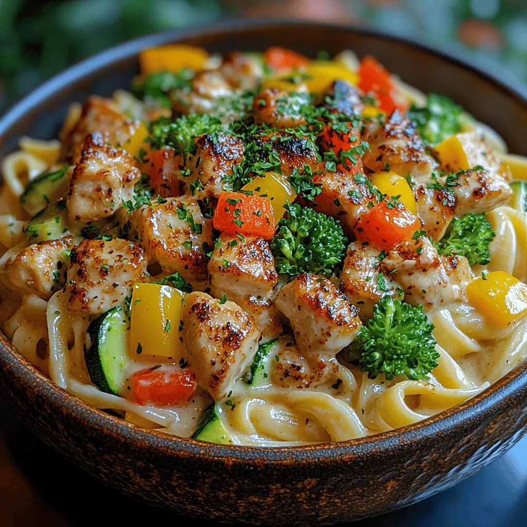 In the realm of comfort food, few dishes can compete with the rich, creamy allure of Chicken Alfredo. Enter the Creamy Veggie-Loaded Chicken Alfredo Bowls, a modern twist on the classic that combines indulgence with nutrition. This dish features tender pieces of chicken, a vibrant medley of fresh vegetables, and a velvety Alfredo sauce, creating a satisfying meal that is perfect for busy weeknights or leisurely family dinners. Whether you’re looking to impress guests or simply treat yourself after a long day, these bowls strike an ideal balance between comfort and healthiness, making them a must-try for anyone who cherishes wholesome yet delicious meals.