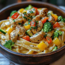 In the realm of comfort food, few dishes can compete with the rich, creamy allure of Chicken Alfredo. Enter the Creamy Veggie-Loaded Chicken Alfredo Bowls, a modern twist on the classic that combines indulgence with nutrition. This dish features tender pieces of chicken, a vibrant medley of fresh vegetables, and a velvety Alfredo sauce, creating a satisfying meal that is perfect for busy weeknights or leisurely family dinners. Whether you’re looking to impress guests or simply treat yourself after a long day, these bowls strike an ideal balance between comfort and healthiness, making them a must-try for anyone who cherishes wholesome yet delicious meals.