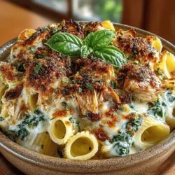 When the chill of autumn settles in or a hectic week leaves you longing for a comforting meal, the creamy chicken and spinach pasta bake emerges as the perfect solution. This dish is a warm embrace on a plate, combining tender pasta, succulent chicken, and the vibrant freshness of spinach, all enveloped in a rich, creamy sauce. It’s no wonder that this recipe has become a favorite for family dinners and cozy gatherings.