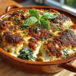 Baked ziti is a classic comfort food that has captured the hearts and palates of many, becoming a staple in family kitchens and gatherings alike. This hearty dish combines the satisfying texture of pasta with a medley of creamy cheeses and fresh ingredients, creating a meal that is both delicious and comforting. Among the myriad of baked ziti variations, the Cheesy Spinach Delight Baked Ziti stands out not only for its rich flavor but also for its nutritional benefits. The inclusion of fresh spinach adds a vibrant green hue and a subtle earthiness that elevates this dish from a simple pasta bake to a wholesome meal.