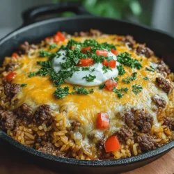 In today’s fast-paced world, finding time to prepare a wholesome dinner can be a challenge. Enter the One-Pan Cheesy Beef and Rice Skillet—a convenient, hearty meal option that combines rich flavors and satisfying textures, all in one dish. This recipe not only simplifies the cooking process but also minimizes cleanup, making it a favorite among busy families. With just a single pan required, you can whip up a filling meal that is sure to please even the pickiest eaters.