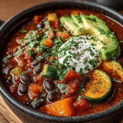 Spicy Harvest Chili is a vibrant and wholesome dish that embodies the heartiness of comfort food while delivering a satisfying kick. This recipe masterfully blends seasonal ingredients, striking a balance between heat and nutrition, making it an ideal choice for families and gatherings alike. Whether you are a fan of spicy foods or simply looking to infuse your meals with bold flavors, this chili offers something for everyone. Its versatility caters to various dietary preferences, including vegetarian and gluten-free options, ensuring that everyone around the table can enjoy a steaming bowl of this delightful concoction.