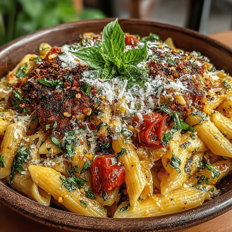 Creamy Tomato Basil Pasta is a delightful dish that elegantly balances the rich, comforting flavors of cream and tomatoes with the fresh, aromatic notes of basil. This recipe is not only a feast for the palate but also a visual delight, with its vibrant red sauce and green basil creating an appealing presentation. It is perfect for a quick weeknight dinner when time is of the essence, yet it can also serve as an impressive meal for guests, showcasing your culinary skills without requiring hours in the kitchen.