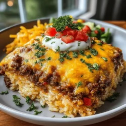 Delve into the comforting world of home-cooked meals with our Cheesy Delight Beef and Rice Casserole. This easy-to-make recipe is perfect for busy weeknights or family gatherings, combining the savory flavors of ground beef, creamy mushrooms, and melty cheddar cheese. Casseroles have long been a staple in many households, cherished for their simplicity and heartwarming qualities. They allow for creativity while ensuring that everyone at the table is satisfied and nourished. With its delightful medley of ingredients, this casserole not only satisfies hunger but also warms the heart.