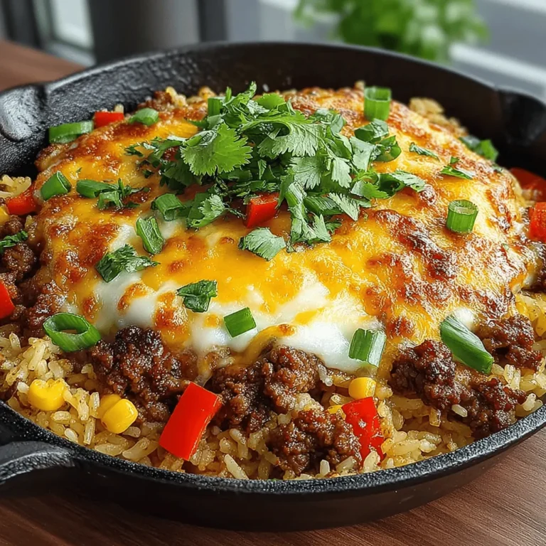 When it comes to comfort food, few dishes can rival the satisfaction of a savory cheesy beef and rice delight. This one-pan meal is not only a family favorite but also a practical solution for busy weeknights. With a perfect blend of hearty ingredients, rich flavors, and creamy textures, this recipe brings warmth and joy to the dinner table, making it an ideal choice for gatherings or cozy nights in. The simplicity of preparing everything in a single pan reduces the hassle of cleanup, allowing you to focus more on enjoying the meal with loved ones.