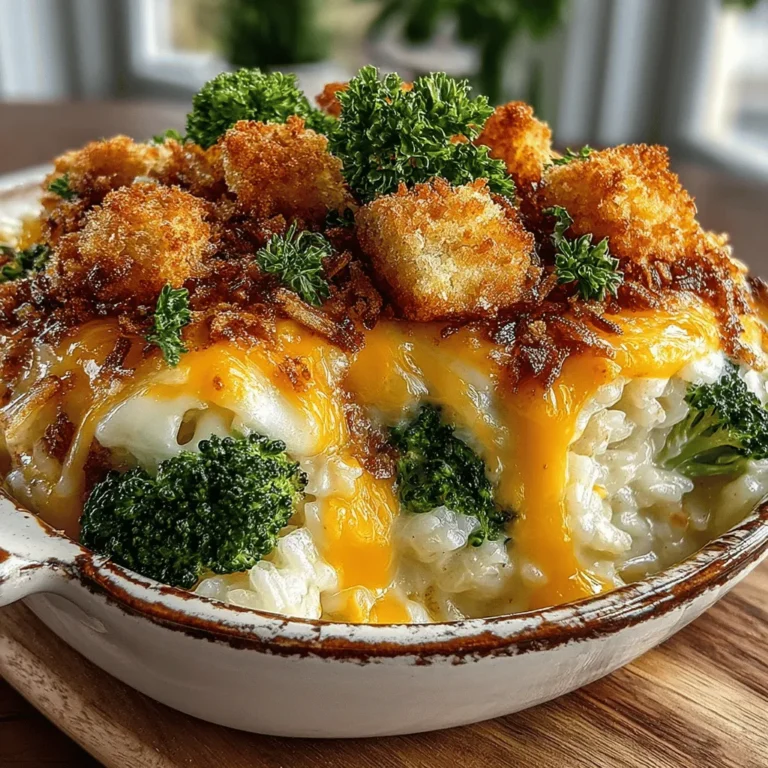 To elevate your Cheesy Broccoli and Rice Casserole, a homemade breadcrumb topping is essential. This crunchy layer adds not only texture but also a rich flavor that beautifully contrasts with the creamy filling. To create this delightful topping, start by melting unsalted butter in a small saucepan over low heat. You’ll need about 1/2 cup of butter for a generous amount of breadcrumbs.