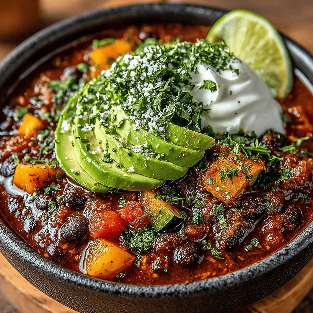 - 2 tablespoons olive oil - 1 medium onion, diced - 3 cloves garlic, minced - 1 bell pepper, diced (any color) - 1 medium zucchini, diced - 1 medium carrot, diced - 1 cup corn kernels (fresh or frozen) - 1 can (15 oz) black beans, drained and rinsed - 1 can (15 oz) kidney beans, drained and rinsed - 1 can (28 oz) diced tomatoes, with juices - 2 tablespoons chili powder - 1 teaspoon ground cumin - 1 teaspoon smoked paprika - Salt and pepper, to taste - Juice of 1 lime - Fresh cilantro or avocado for garnish (optional)