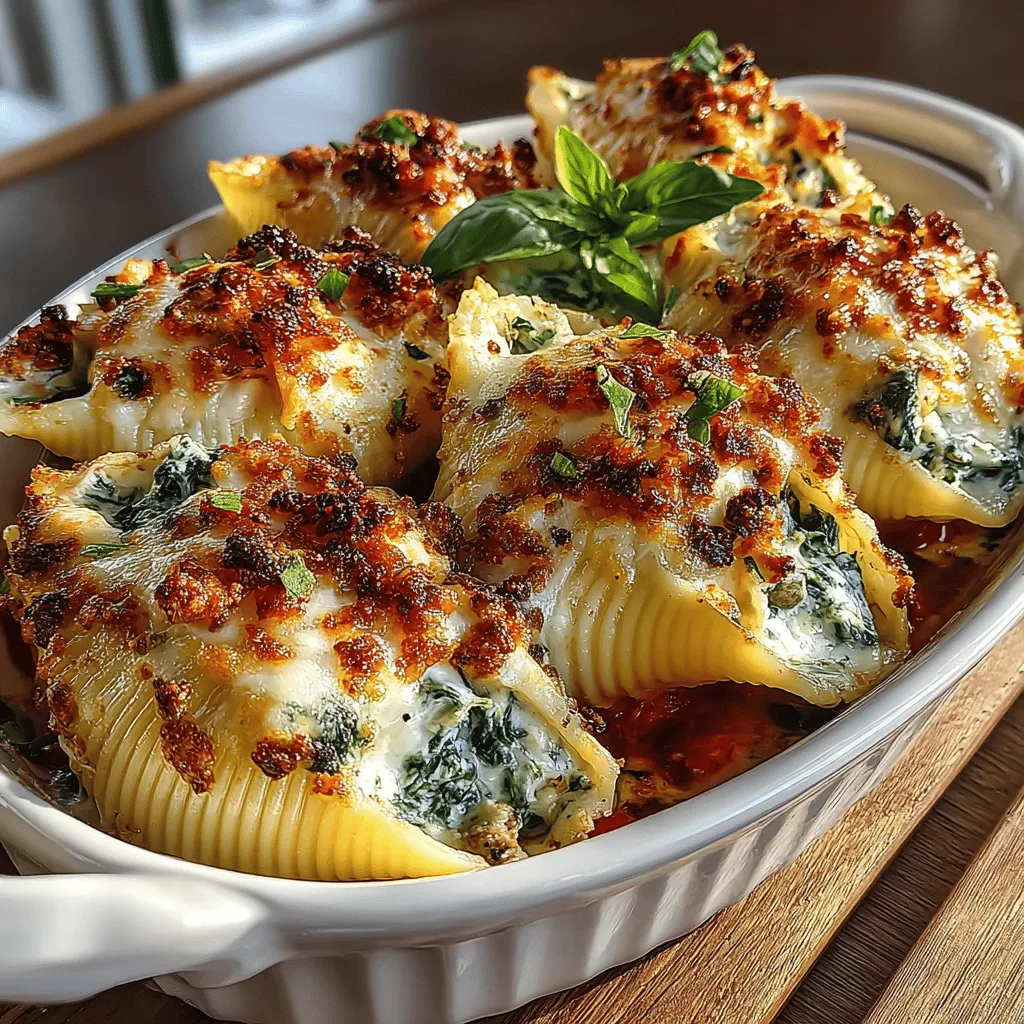 Cheesy Spinach and Tomato Stuffed Shells are a delightful blend of flavors and textures that make for a truly comforting meal. As you bite into these plump pasta shells filled with a creamy spinach and cheese mixture, you'll experience a satisfying combination of rich and tangy notes that are sure to please any palate. This dish not only serves as a hearty family dinner but also shines at gatherings and potlucks, inviting everyone to dig in and enjoy.