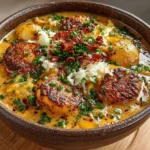 - 4 large Russet potatoes - 1 medium onion, chopped - 3 cloves of garlic, minced - 4 cups vegetable broth (or chicken broth) - 1 cup heavy cream - 2 cups sharp cheddar cheese, shredded - 1 teaspoon dried thyme - Salt and pepper to taste - Fresh chives, chopped (for garnish)