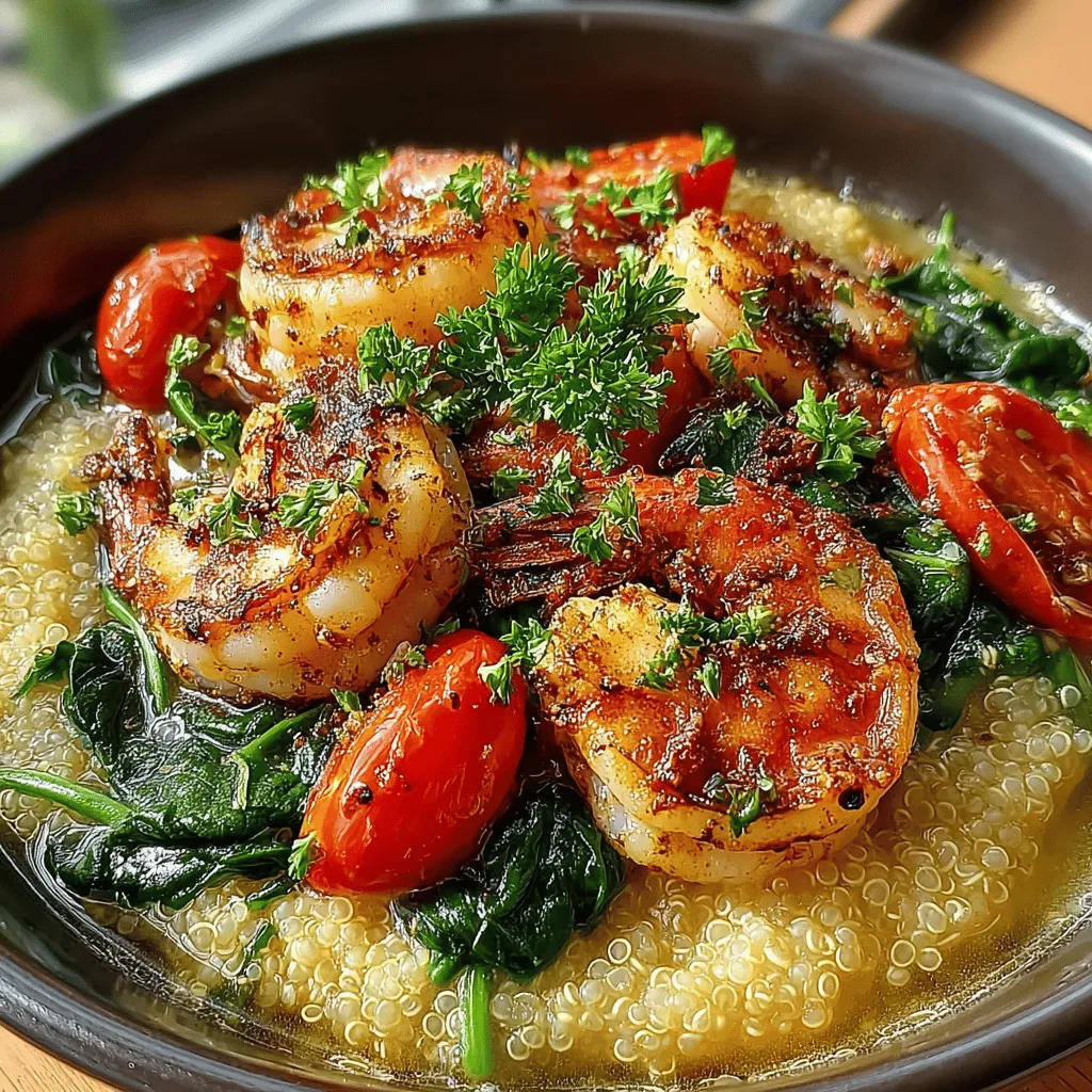 Zesty Lemon Garlic Shrimp & Quinoa Delight is a vibrant and nourishing dish that beautifully combines succulent shrimp with protein-packed quinoa. This dish bursts with flavor thanks to the zesty lemon and aromatic garlic, making it a delightful choice for any occasion. Whether you're whipping up a quick weeknight dinner or hosting friends for a casual gathering, this recipe is sure to impress. The harmonious blend of ingredients not only tantalizes the taste buds but also offers a nutritious meal that supports a balanced diet.