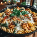 - 8 ounces penne or rotini pasta - 2 tablespoons olive oil - 1 pound boneless, skinless chicken breast, diced - 1 small onion, finely chopped - 3 cloves garlic, minced - 4 cups fresh spinach - 1 cup heavy cream - 1 cup chicken broth - 1/2 cup grated Parmesan cheese - 1 teaspoon Italian seasoning - Salt and pepper, to taste - Fresh basil, for garnish (optional)