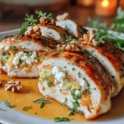 Creamy Apple Sage Stuffed Chicken Breasts