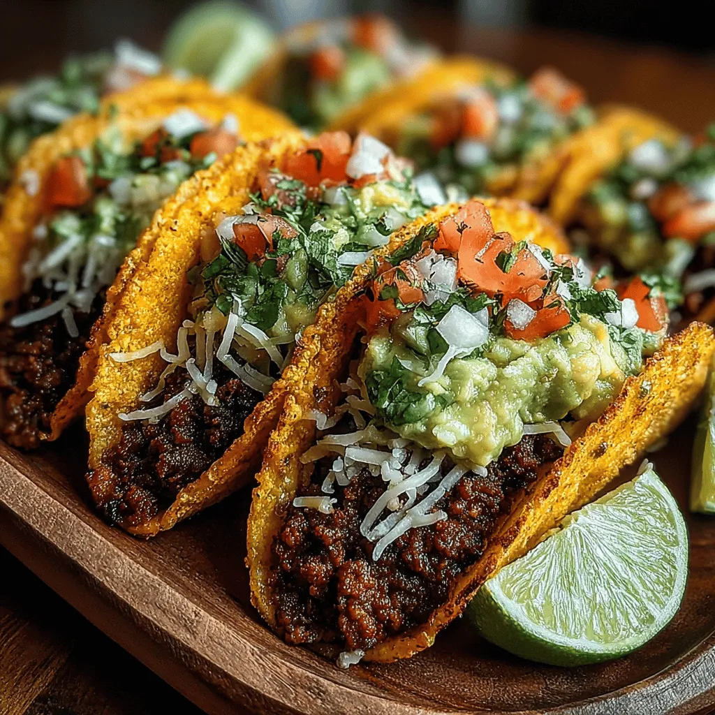 - 1 pound lean ground beef - 1 tablespoon olive oil - 1 medium yellow onion, chopped - 2 cloves garlic, minced - 1 tablespoon chili powder - 1 teaspoon ground cumin - 1 teaspoon smoked paprika - Salt and pepper to taste - 8 small corn or flour tortillas - Fresh cilantro, for garnish